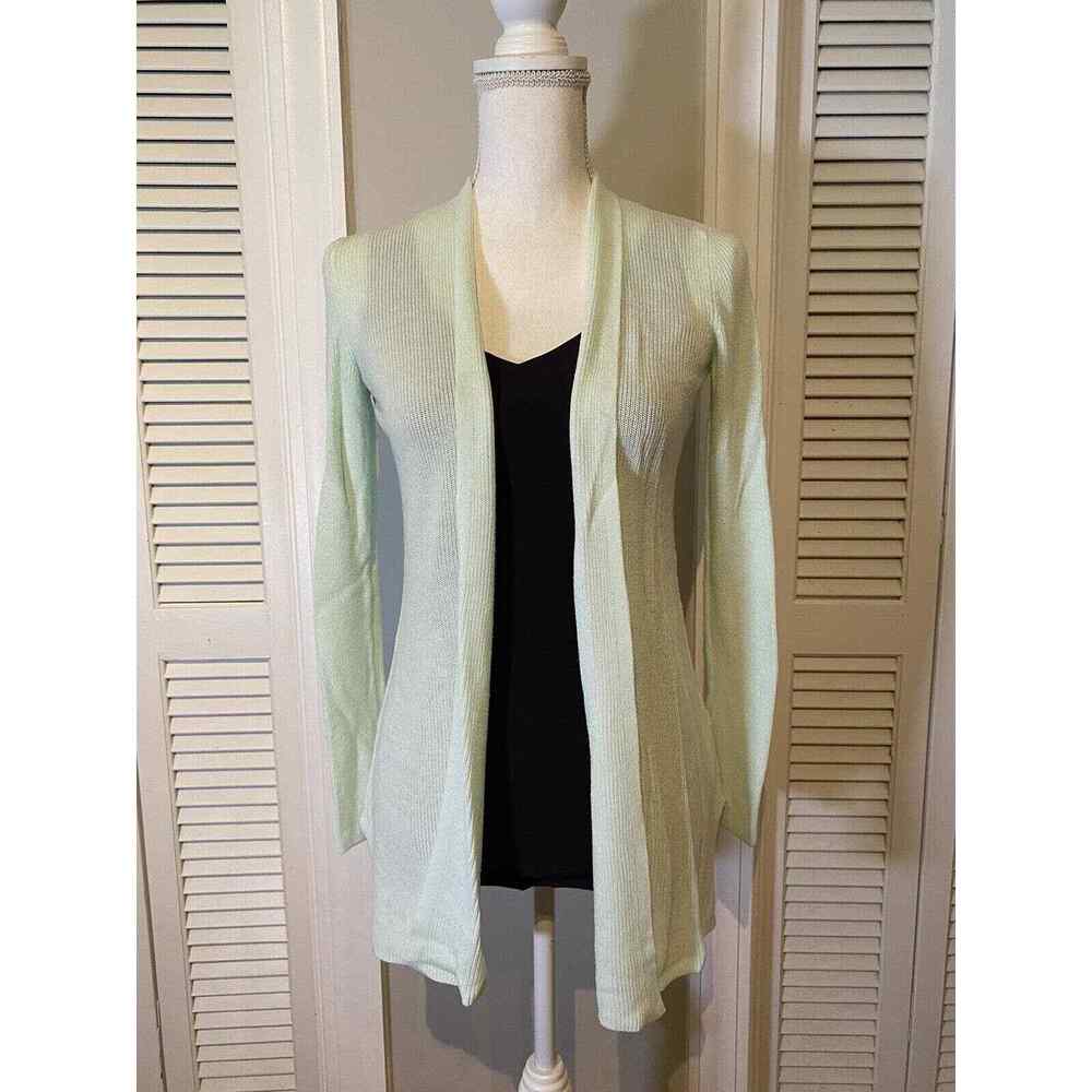 Eileen Fisher Open Front Ribbed Cardigan in Seafoam Green Petite Size 2 / 4